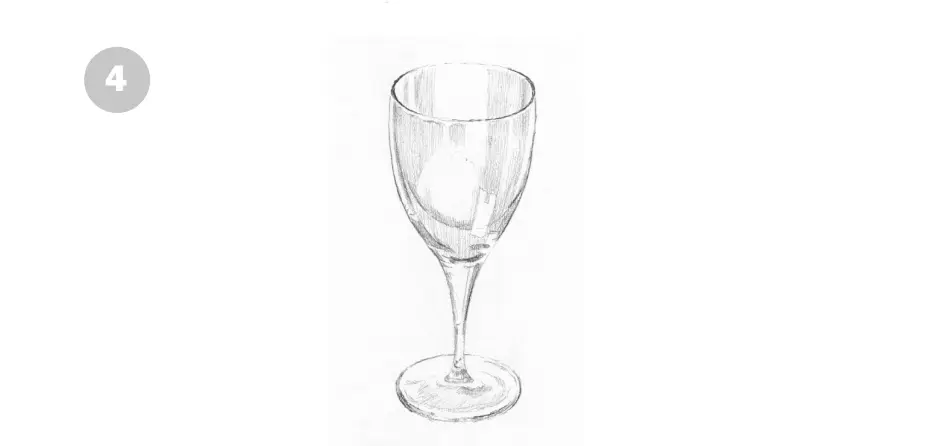 нарисовать бокал карандашом 4