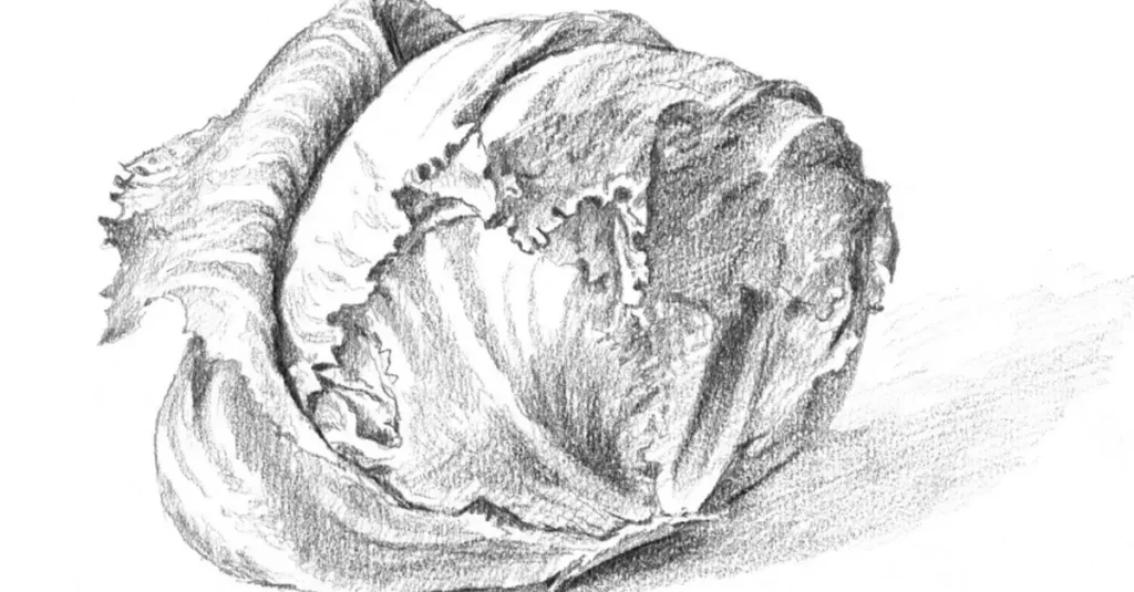 как нарисовать капусту карандашом