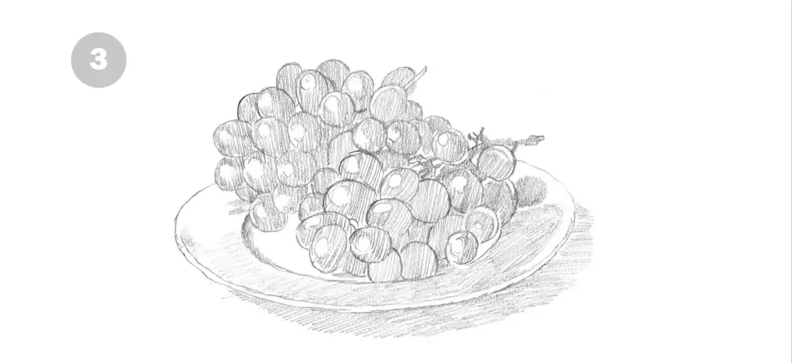 нарисовать виноград карандашом шаг 3