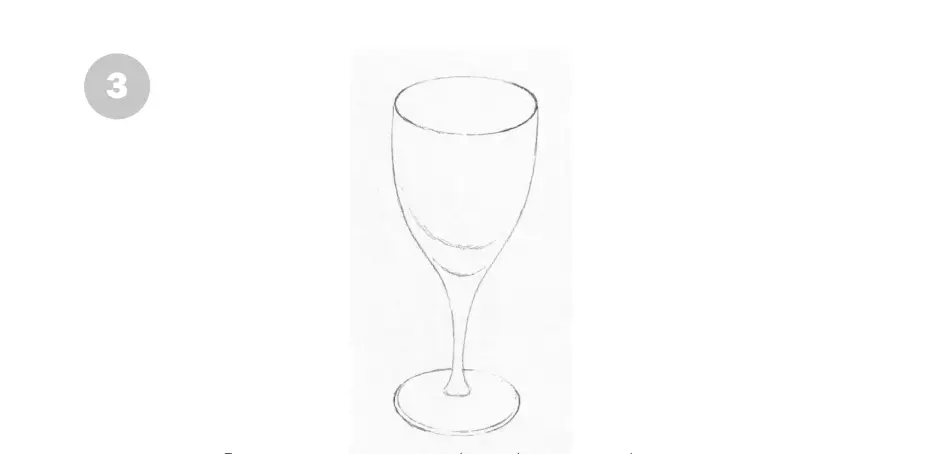 нарисовать бокал карандашом 3