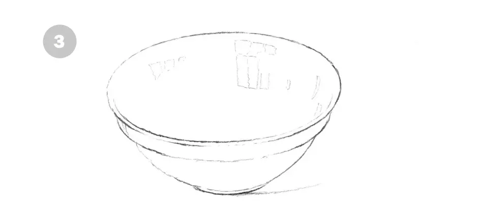 как нарисовать миску карандашом 3