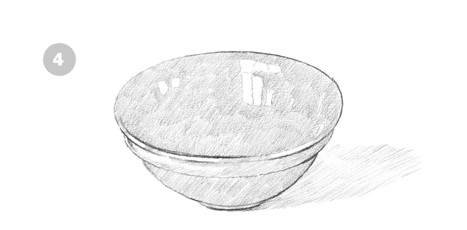 как нарисовать миску карандашом 4