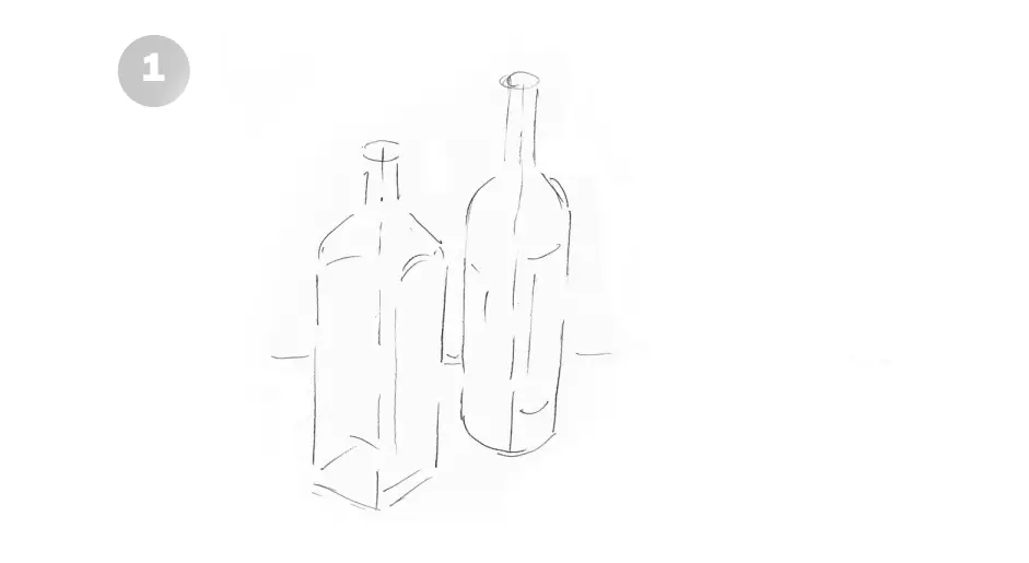 нарисовать бутылку карандашом 1