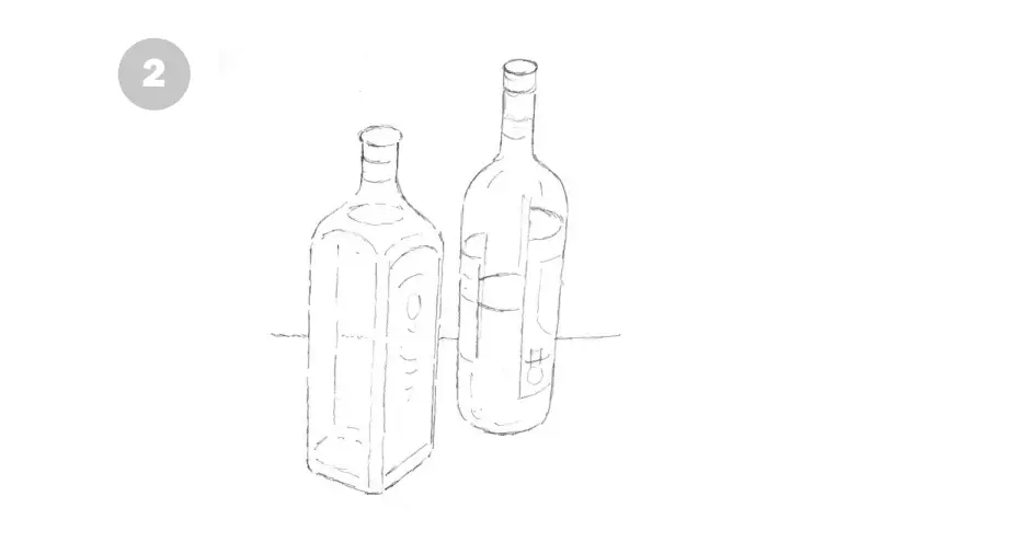 нарисовать бутылку карандашом 2