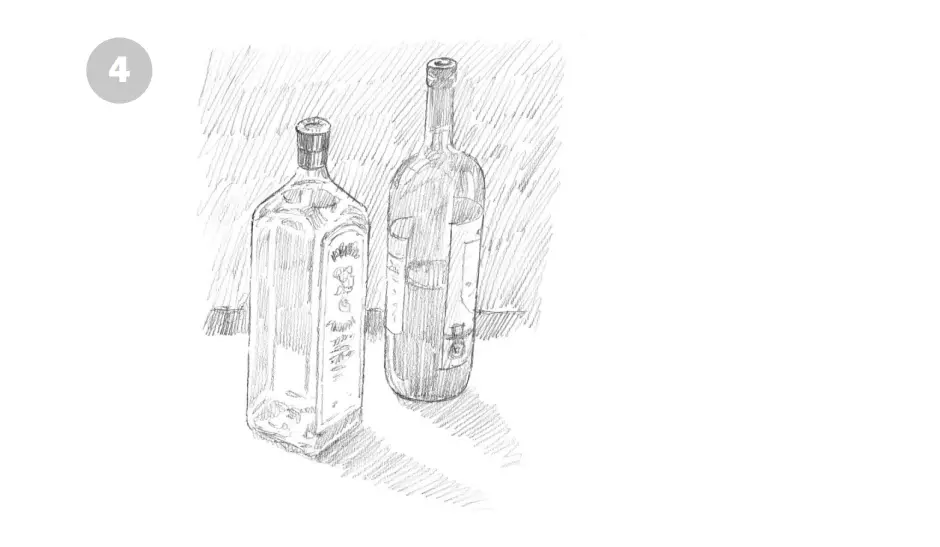 нарисовать бутылку карандашом 4