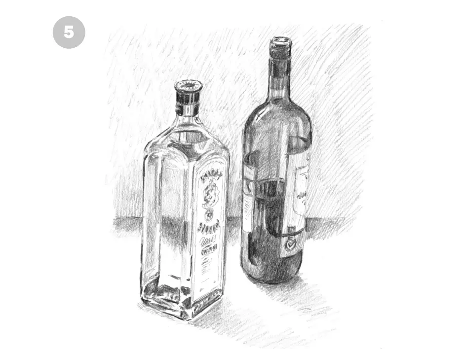нарисовать бутылку карандашом 5