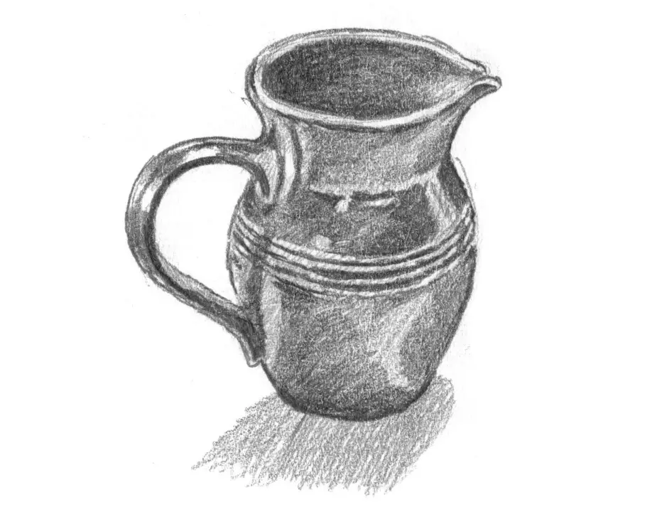 нарисовать кувшин карандашом 5