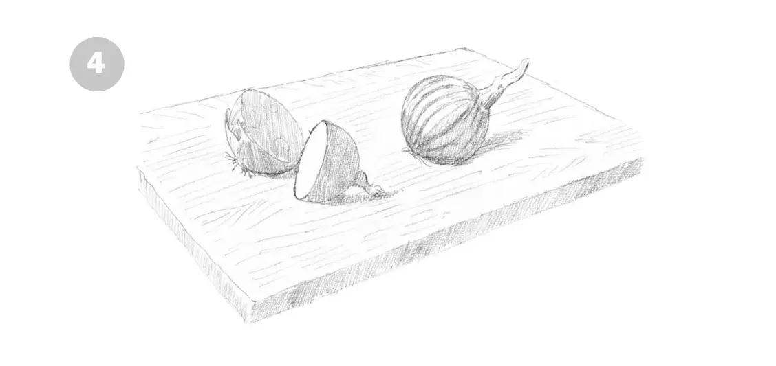 нарисовать луковицу карандашом 4