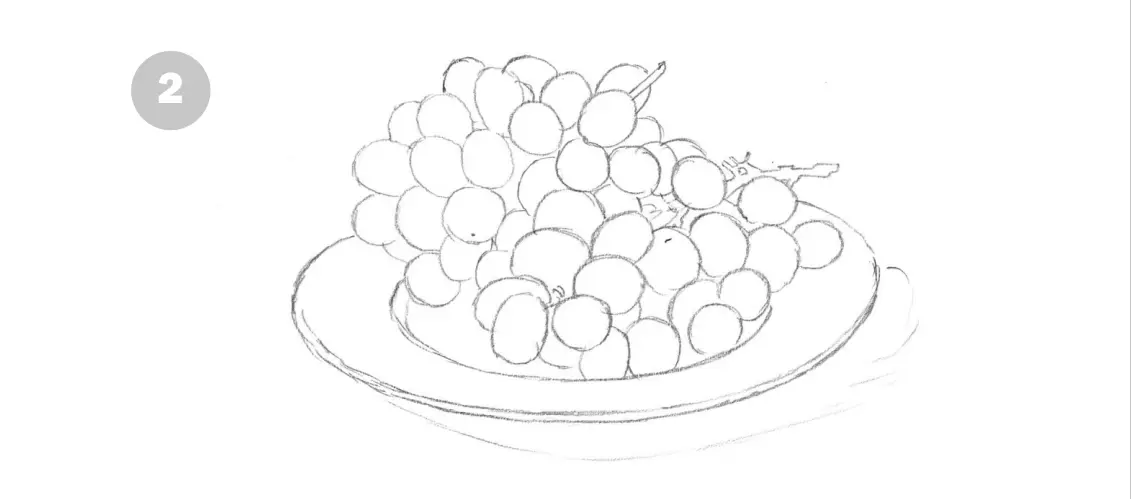 нарисовать виноград карандашом 2