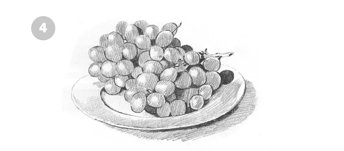 нарисовать виноград карандашом 4