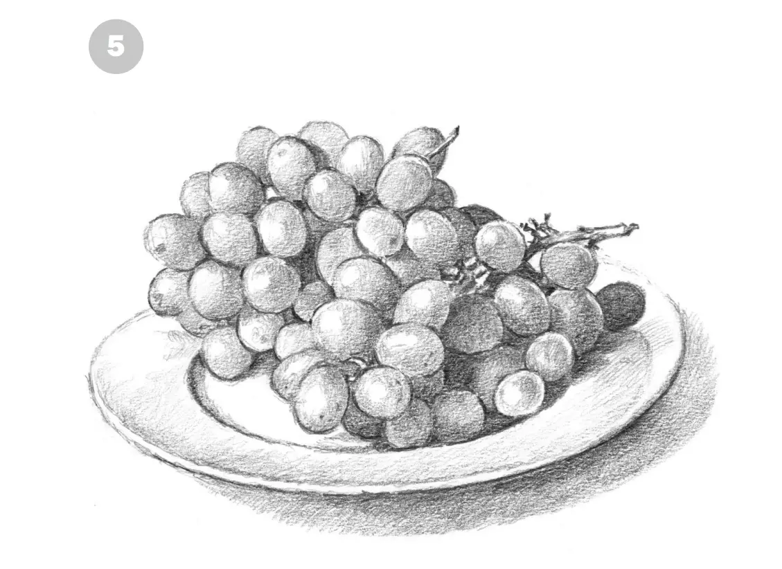 нарисовать виноград карандашом 5