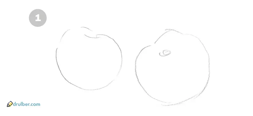нарисовать яблоко карандашом 1