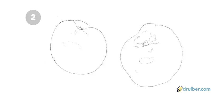 нарисовать яблоко карандашом 2