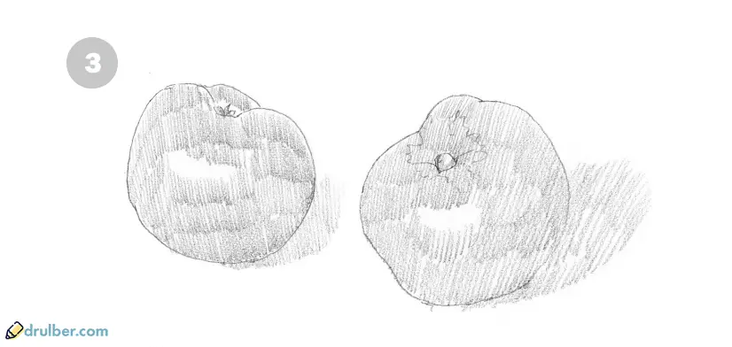 нарисовать яблоко карандашом 3