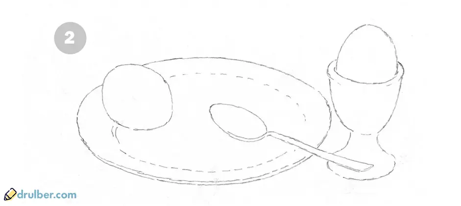 нарисовать яйцо карандашом 2