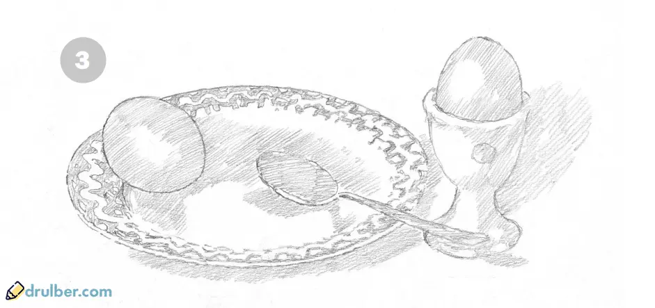 нарисовать яйцо карандашом 3