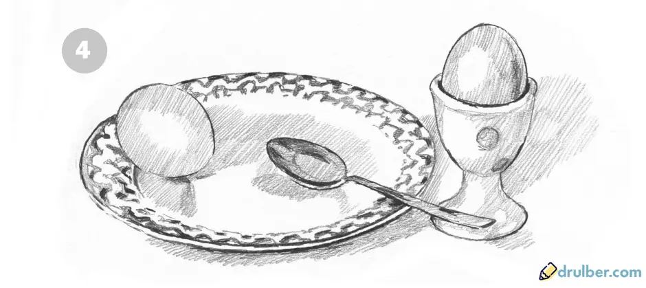 нарисовать яйцо карандашом 4