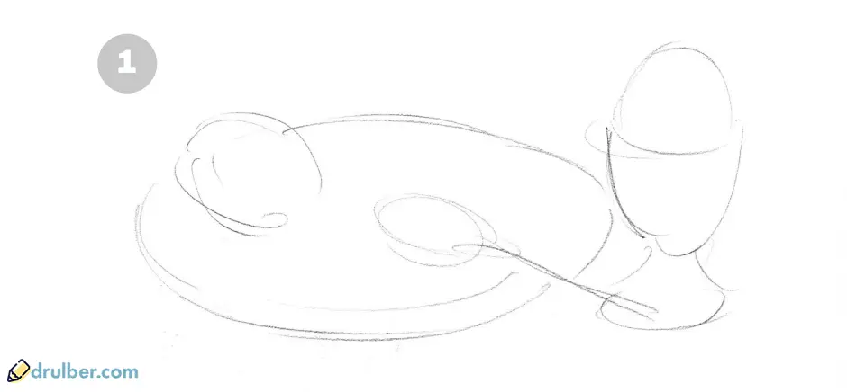 нарисовать яйцо карандашом 1