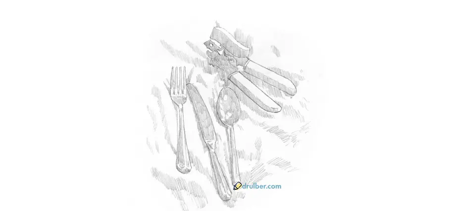 кухонные приборы карандашом 3